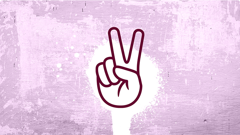 Peace sign with fingers icon